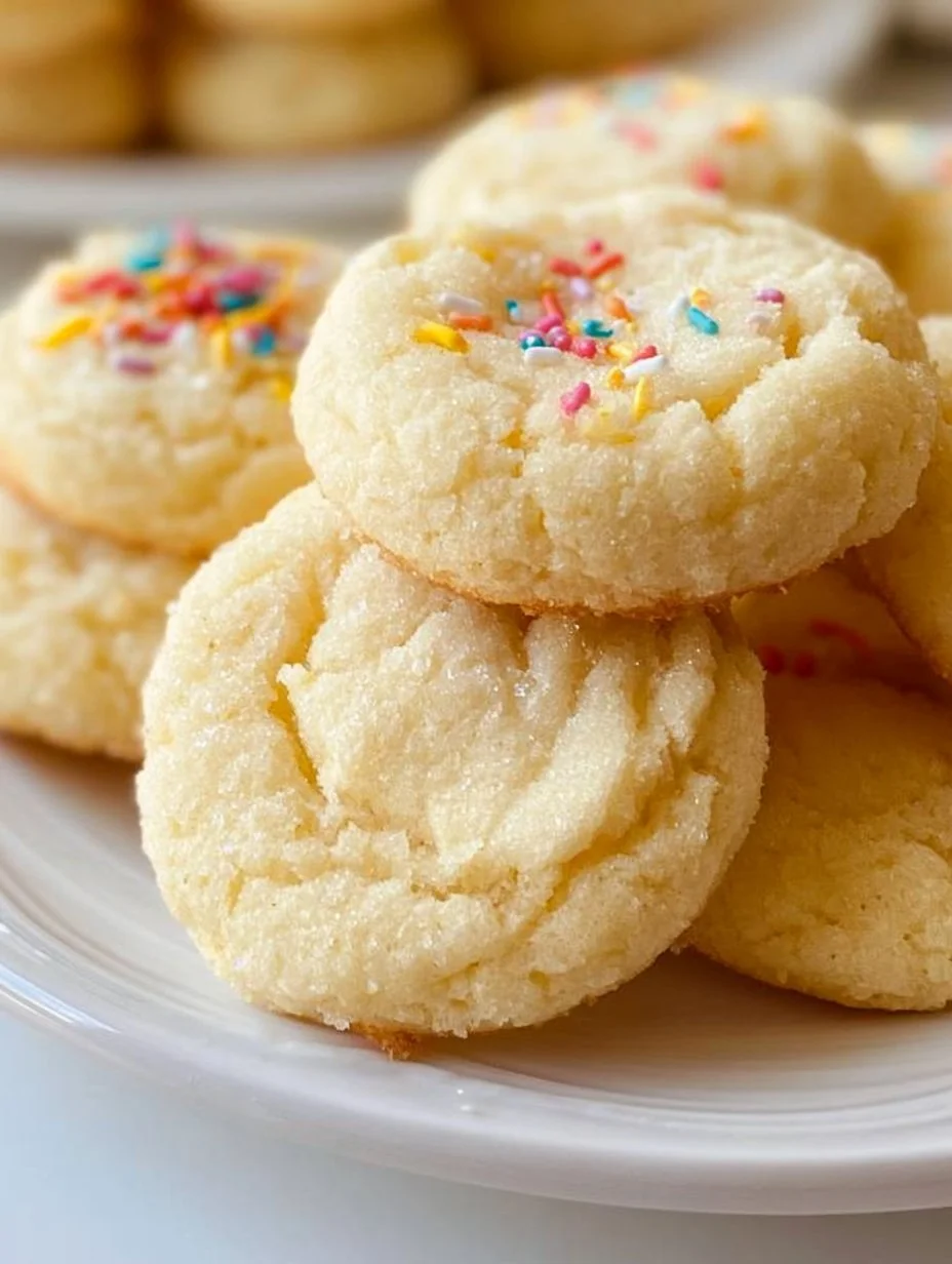 Freshly baked drop sugar cookies on a cooling rack