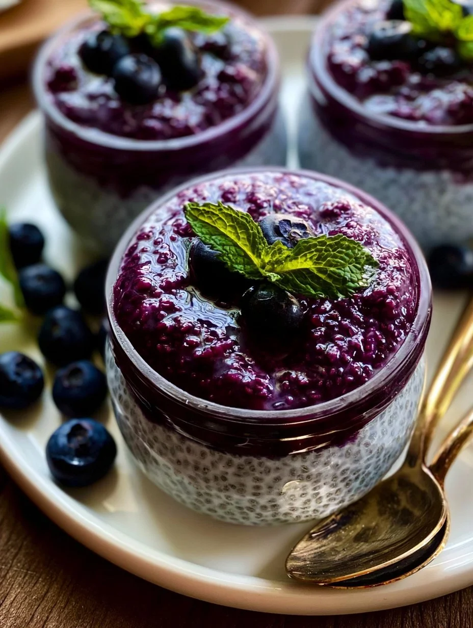 Earl Grey Chia Pudding with Wild Blueberry Compote