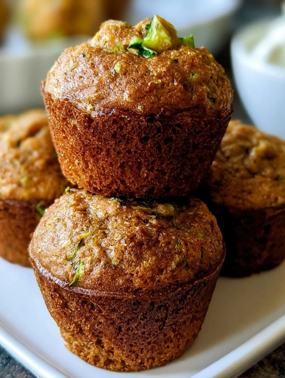 A batch of easy zucchini muffins cooling on a wire rack