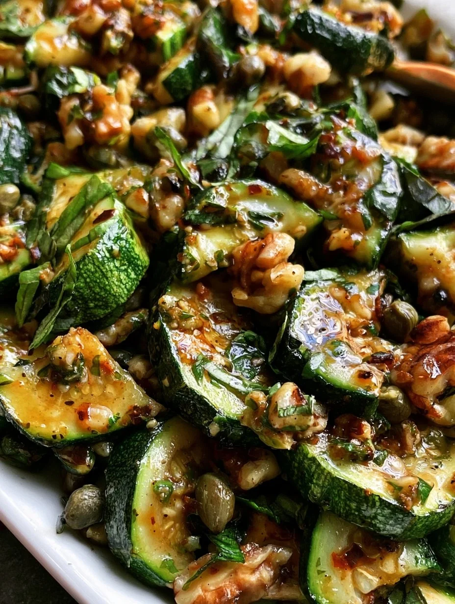 Delicious Garlic-Herb Sautéed Zucchini served on a plate
