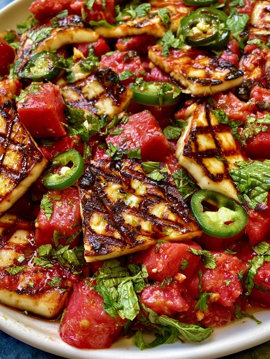Grilled Halloumi and Watermelon Salad