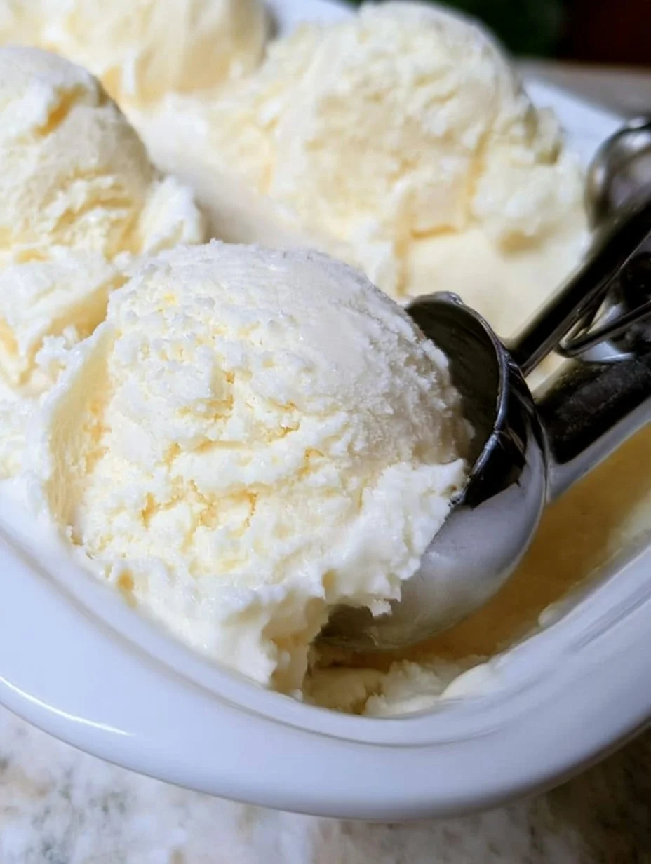Delicious homemade ice cream made with sweetened condensed milk in a bowl
