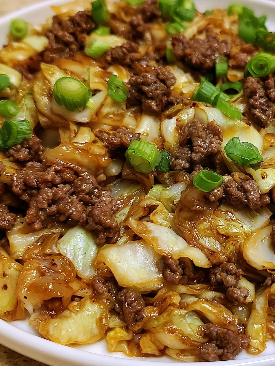Low-Carb Mongolian Ground Beef and Cabbage