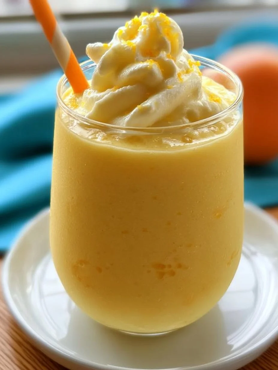 Refreshing Orange Creamsicle Slushy with vibrant orange color