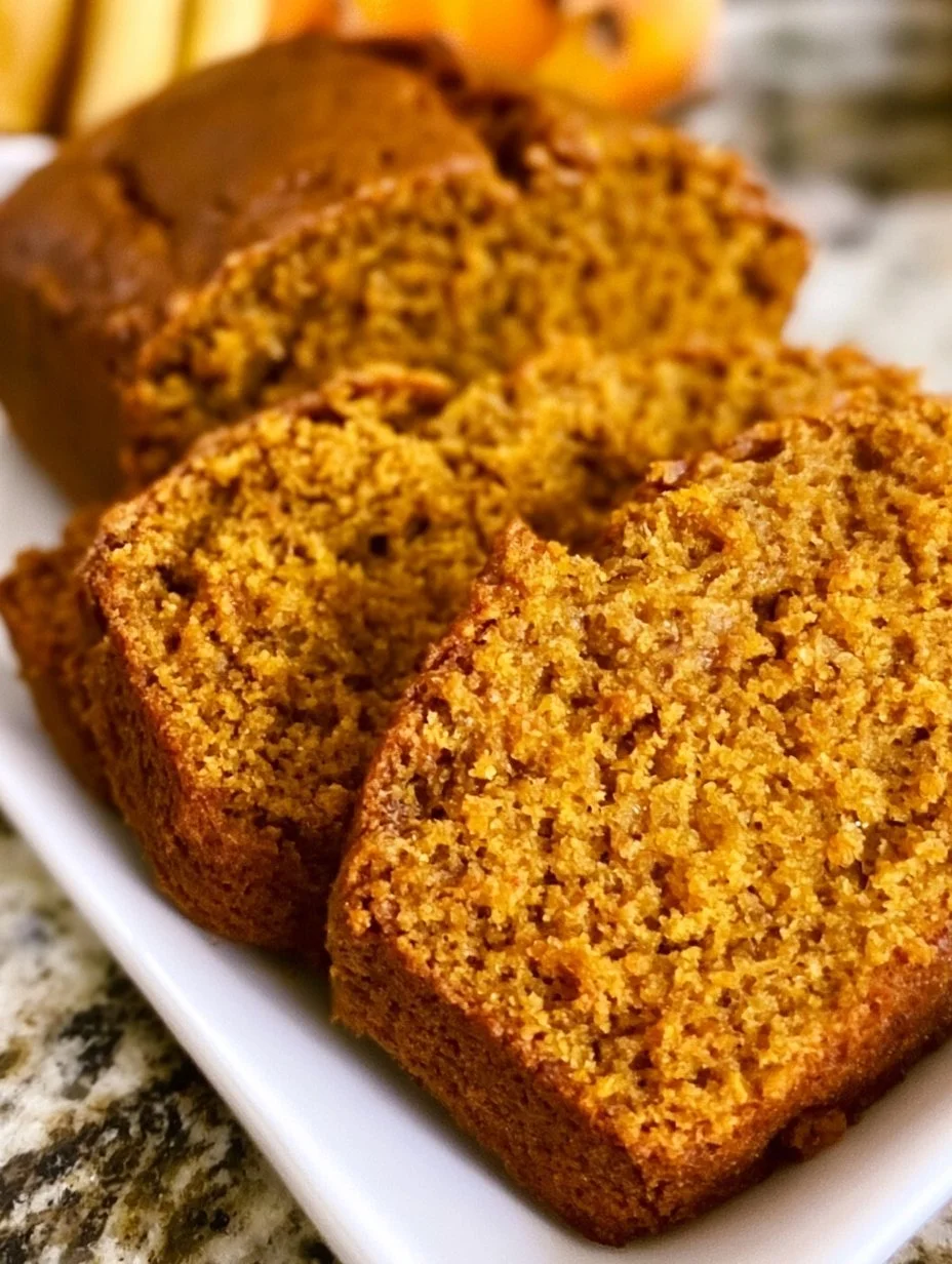 Freshly baked Pumpkin Banana Bread with walnuts and spices