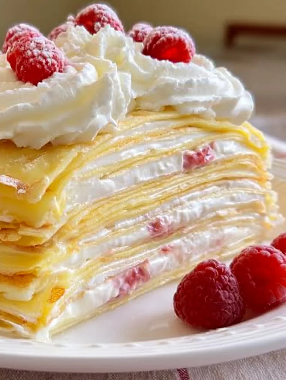 Raspberry Crepe Cake