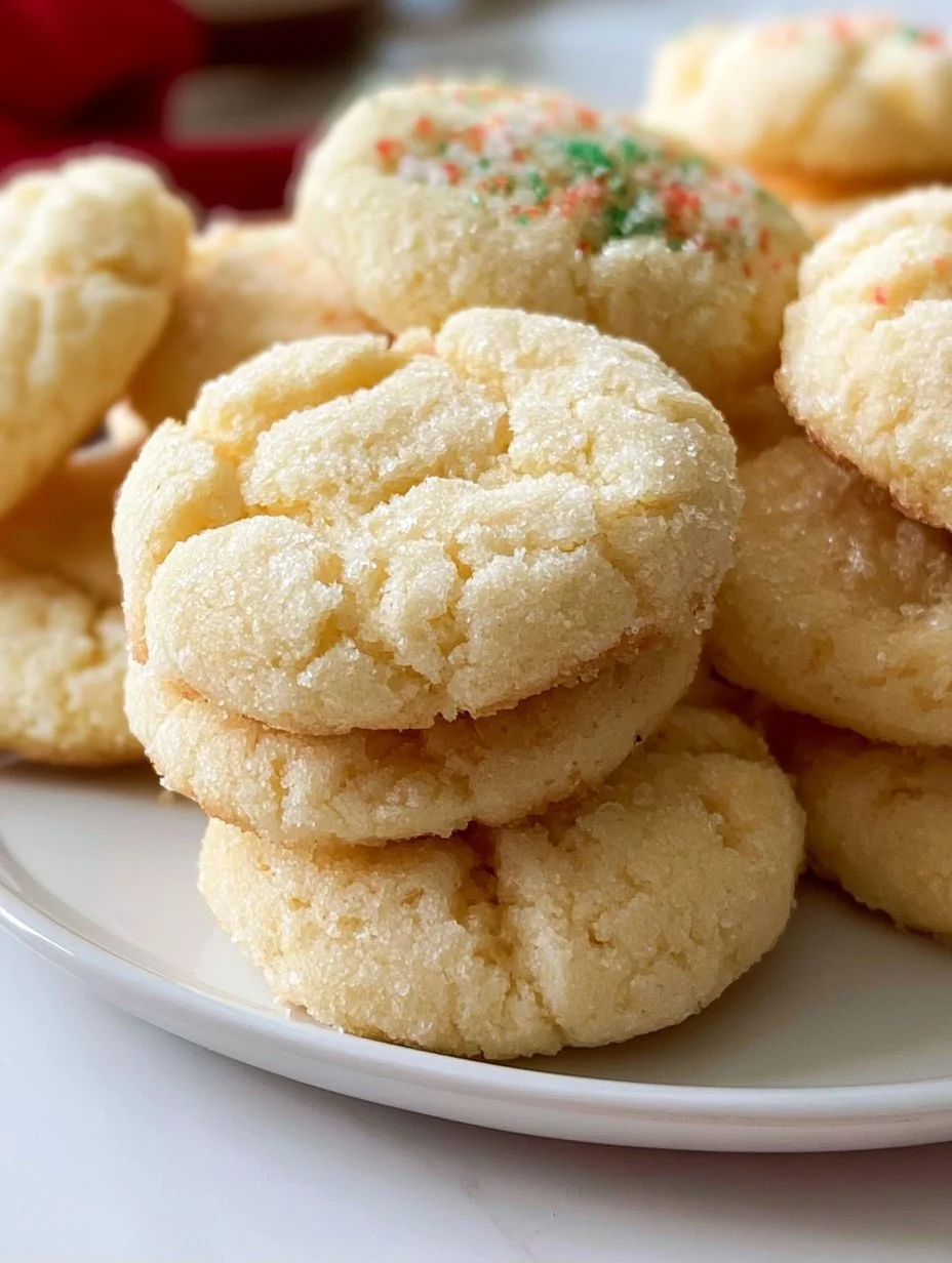 Plate of soft sugar cookies with colorful sprinkles
