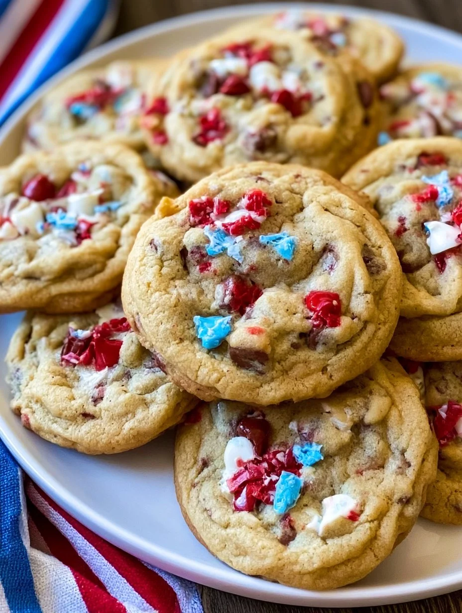 Delicious chocolate chip cookies for a festive 4th of July celebration