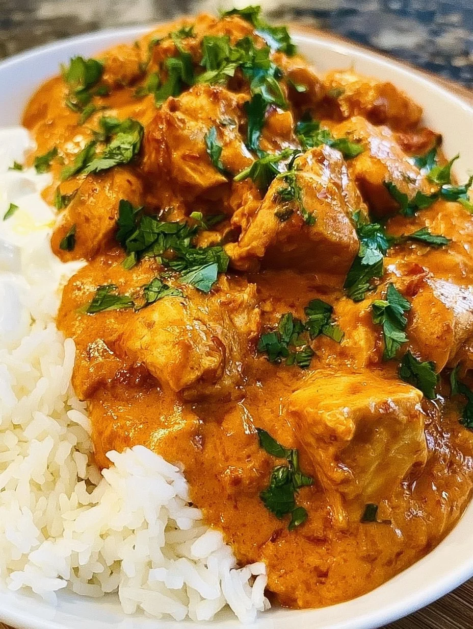 Delicious homemade chicken tikka masala served in a bowl