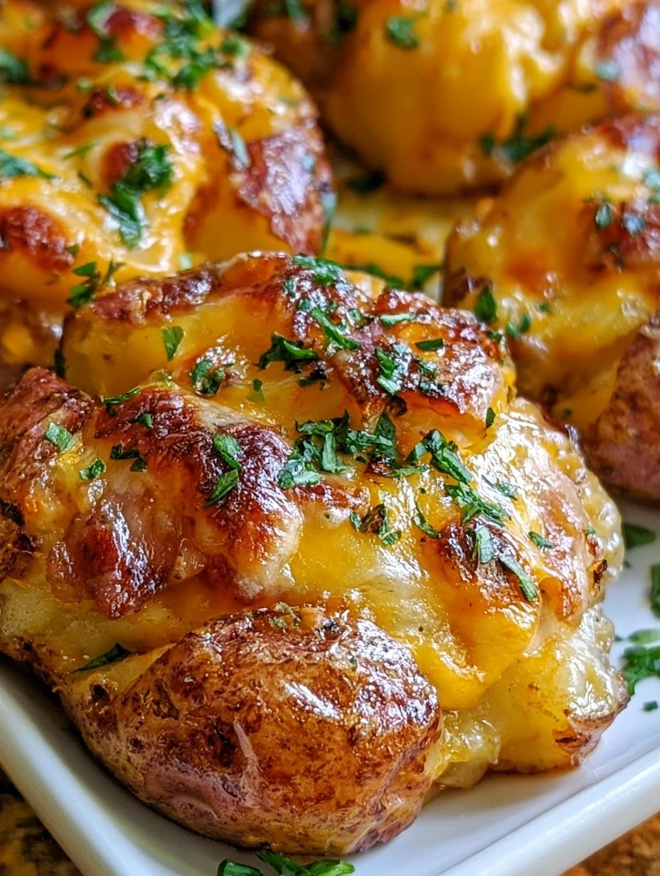 Smashed Roasted Cheesy Potatoes