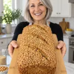 Hearty Quinoa Chickpea Bread with a golden sesame crust